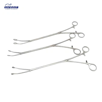 Instrumen Thoracic Forceps Oval 6mm Thoracoscopy Retrieval Triangle Lymphatic Forceps